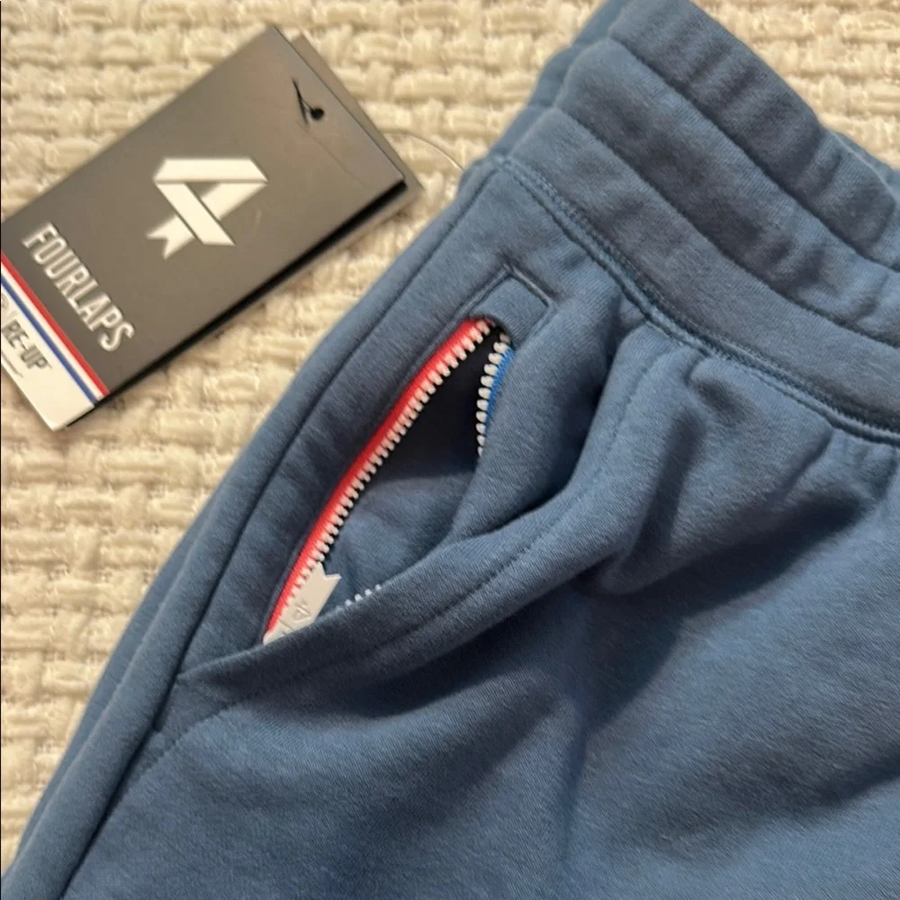 Athletic Blue Shorts with Elastic Waistband - Picture 4 of 4